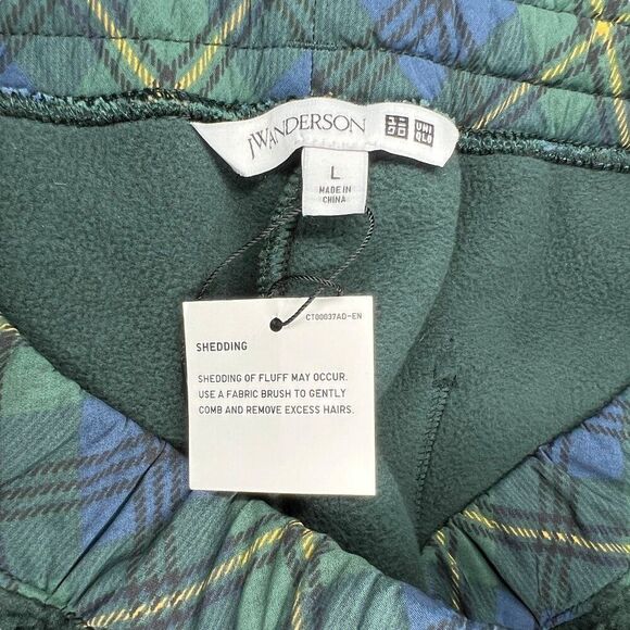JW Anderson X UNIQLO Joggers Men's Size Large Green Pile Fleece Pants Sweatpants - Picture 8 of 10